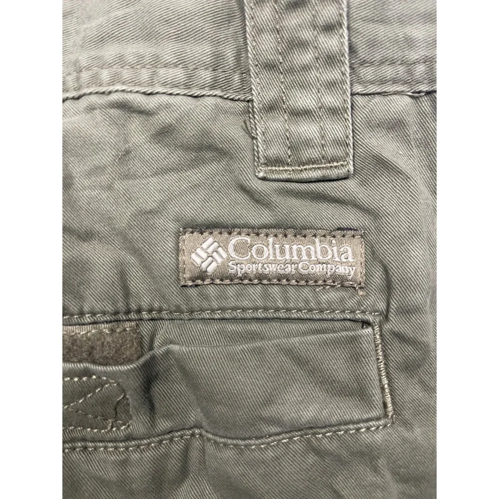 Columbia Cargo Shorts 100% Cotton Olive Green 38 Mens